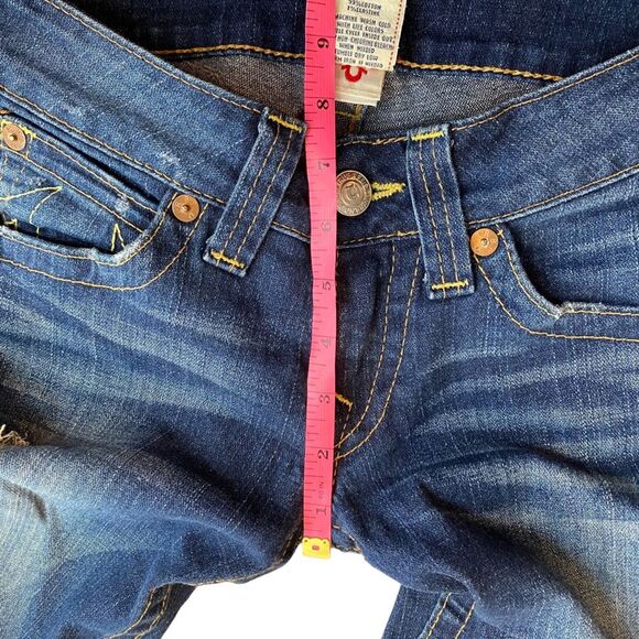 Y2K True Religion Women's Size 27x34 Joey Flare Jeans Low Rise Denim Distressed - Picture 10 of 12